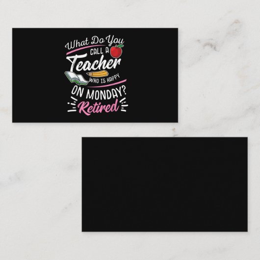 退職先生退職した先生が月曜にハッピー 名刺 (正面/裏面)