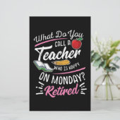 退職先生退職した先生ハッピーオン月曜日 便箋 (スタンド正面)