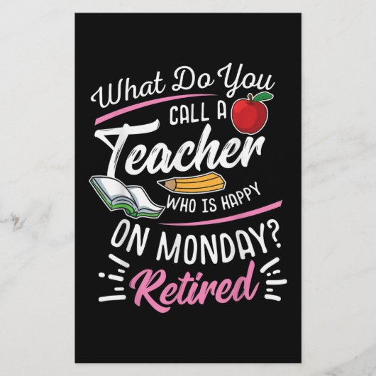 退職先生退職した先生ハッピーオン月曜日 便箋 (正面)