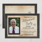 退職写真チョークラスティックパーティー招待状 招待状 (正面/裏面)