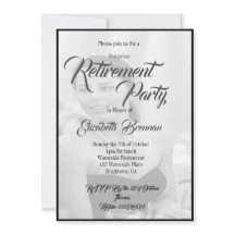 退職写真 エレガント ブラック＆ホワイト スタイリッシュ