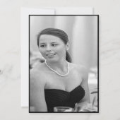 退職写真 エレガント ブラック＆ホワイト スタイリッシュ 招待状 (裏面)