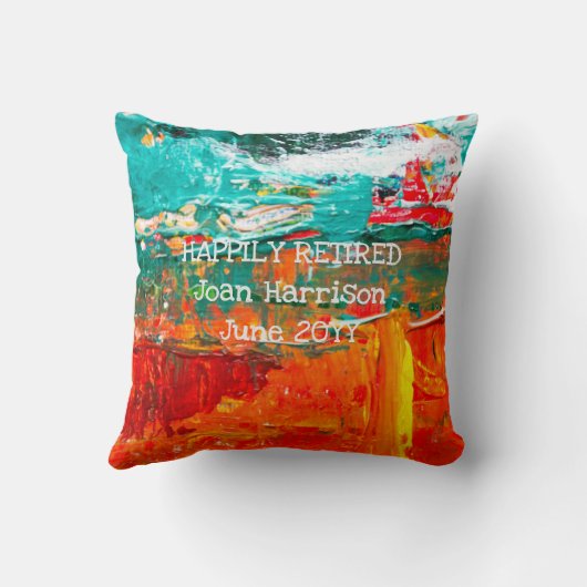 退職名おもしろい問題あり芸術的色彩の鮮やか クッション (裏面)