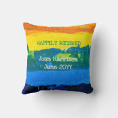 退職名おもしろい問題あり芸術的色彩の鮮やか クッション (裏面)