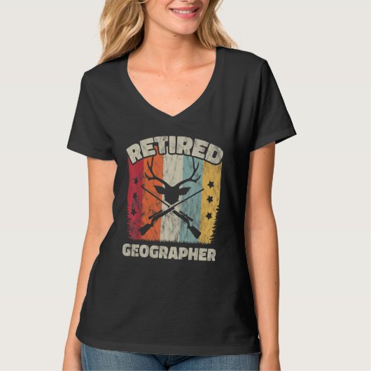 退職地理学退職した官 Tシャツ (正面)