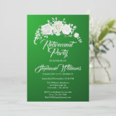 退職女性パーティーヴィンテージホワイトローズ縁ど 招待状 (スタンド正面)