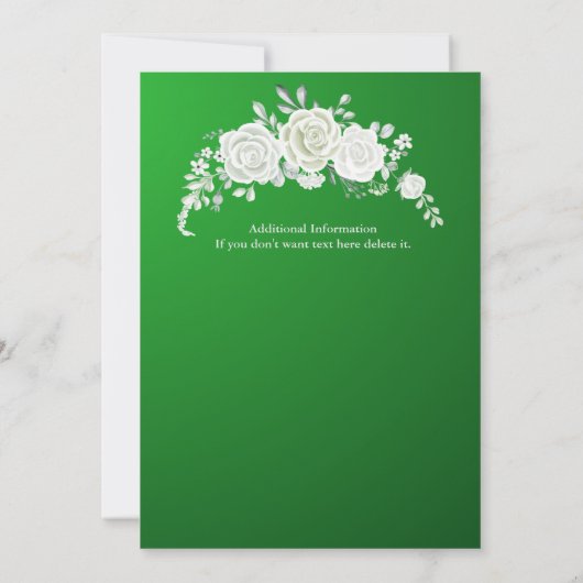 退職女性パーティーヴィンテージホワイトローズ縁ど 招待状 (裏面)