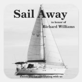 退職帆船遠くに帆船フォーマル スクエアシール (正面)