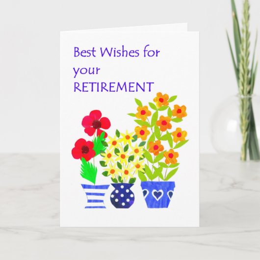 退職希望最高の者カード – フラワーパワー カード (正面)