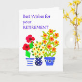 退職希望最高の者カード – フラワーパワー カード (黄色い花)