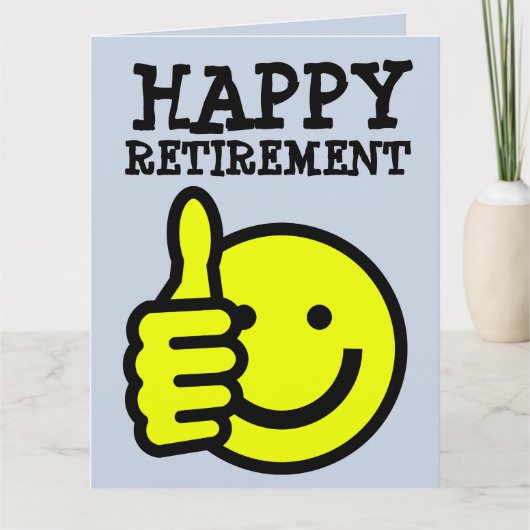 退職幸福スマイル顔グリーティングカード カード (正面)