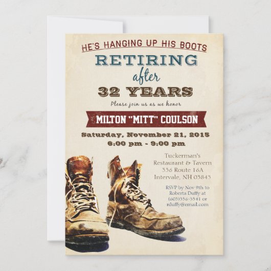 退職建築軍隊招待状 招待状 (正面)