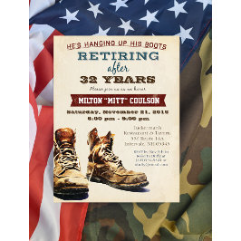 退職建築軍隊招待状 招待状