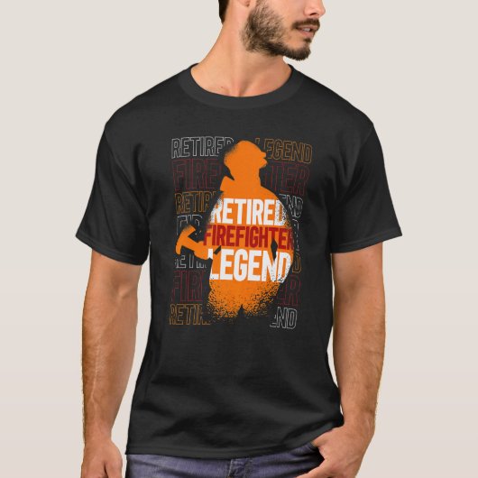 退職式退職式消防士退職した消防士の脚 Tシャツ (正面)