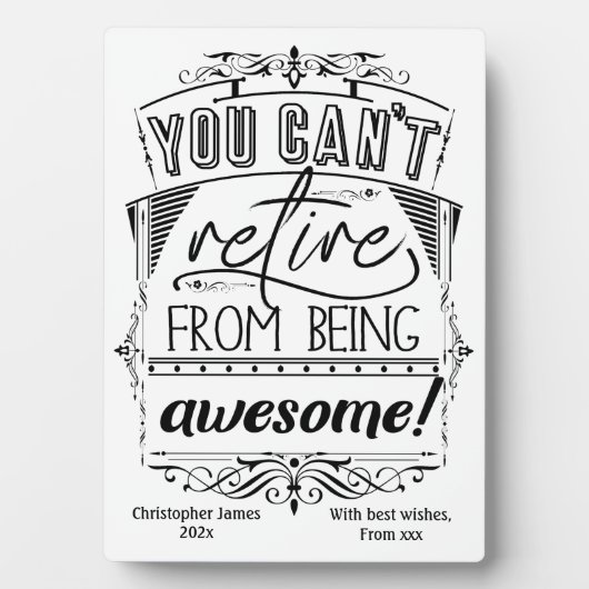 退職引用文タイポグラフィ フォトプラーク (正面)