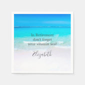 退職引用文ビーチシーアンドサンド スタンダードカクテルナプキン (正面)