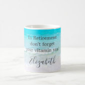 退職引用文ビーチシーサンドギフト コーヒーマグカップ (中央)