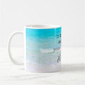 退職引用文ビーチシーサンドギフト コーヒーマグカップ (左)