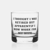 退職後おもしろいのユーモア夫妻 ウイスキーグラス (正面)