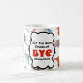 退職後おもしろいの同僚の戸外の恐竜 コーヒーマグカップ (中央)