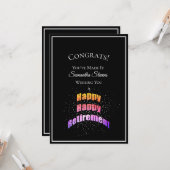 退職後のおめでとうの名称おもしろい カード (正面/裏面インサイチュ)