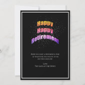 退職後のおめでとうの名称おもしろい カード (裏面)