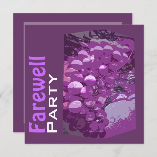 退職後のお別れのパーティーエレガントのカスタマイズ 招待状 (正面/裏面)