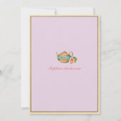 退職後のアフタヌーンティーパーティー招待状 紫 招待状 (裏面)