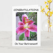 退職後のグリーティングカード カード (黄色い花)