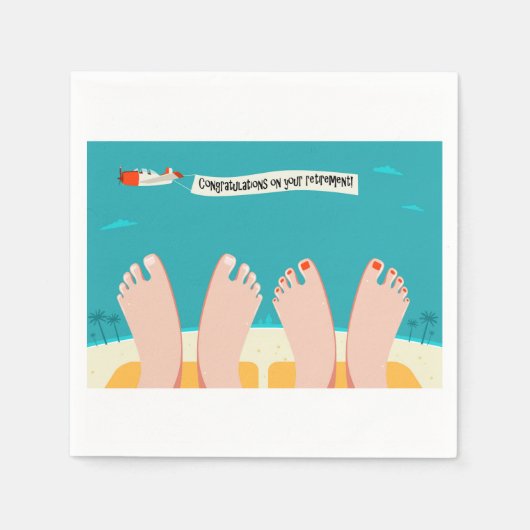 退職後のナプキンスおめでとう スタンダードカクテルナプキン (正面)