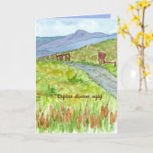 退職後のハイキングコースおめでとうございます カード (黄色い花)