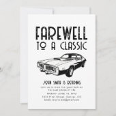 退職後のパーティークラシック招待状車への別れ 招待状 (正面)
