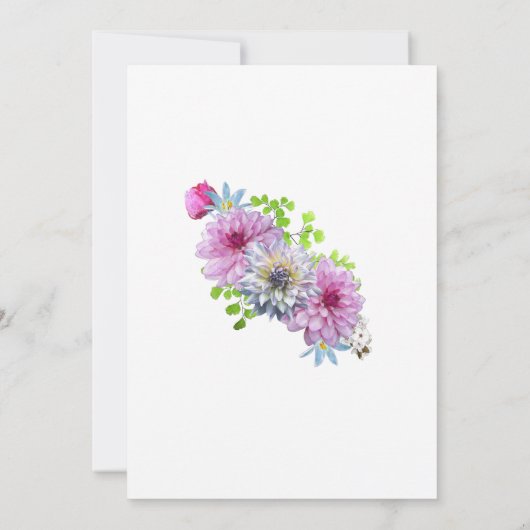 退職後のパーティー縁ど金ゴールド（ピンクの花） 招待状 (裏面)