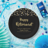 退職後のブラック金ゴールドストリーマー勤続年数 ペーパープレート (パーティー)