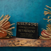 退職後のブラック金ゴールド紙吹雪勤続年数 フォトプラーク (側面)