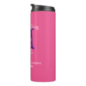 退職後のモノグラム名ピンクおめでとう タンブラー (回転右)