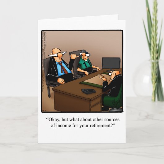 退職後のユーモアのグリーティングカード「斑点」 カード (正面)