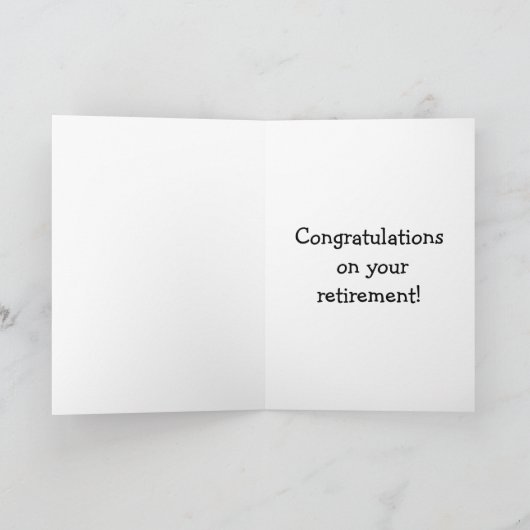 退職後のユーモアのグリーティングカード「斑点」 カード (内部)