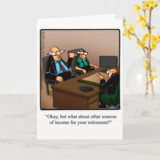 退職後のユーモアのグリーティングカード「斑点」 カード (黄色い花)