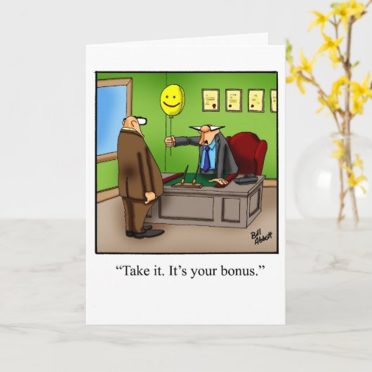 退職後のユーモアのグリーティングカード「斑点」 カード (黄色い花)