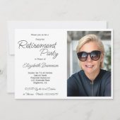 退職後の写真海ビーチ青モダン 招待状 (正面)