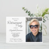 退職後の写真海ビーチ青モダン 招待状 (スタンド正面)