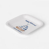 退職後の幸福な退職の帆船の水色 ペーパープレート (傾斜あり)