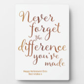 退職後の感謝忘れ フォトプラーク (正面)