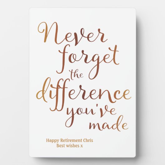 退職後の感謝忘れ フォトプラーク (正面)