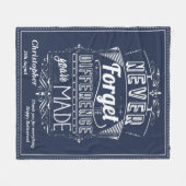 退職後の感謝忘れ フリースブランケット (正面(横))