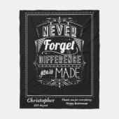 退職後の感謝 フリースブランケット (正面)