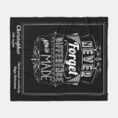 退職後の感謝 フリースブランケット (正面(横))