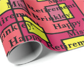 退職後の挨拶テキストは緑（黄） ラッピングペーパー (ロールコーナー)