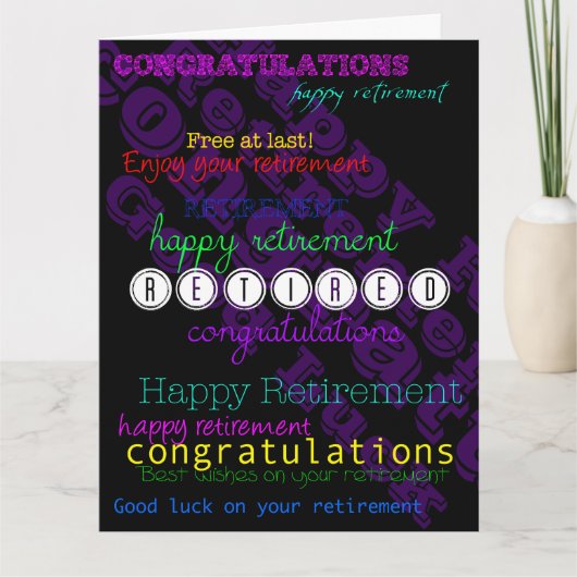 退職後の楽しむ繰り返し希望XLカード カード (正面)